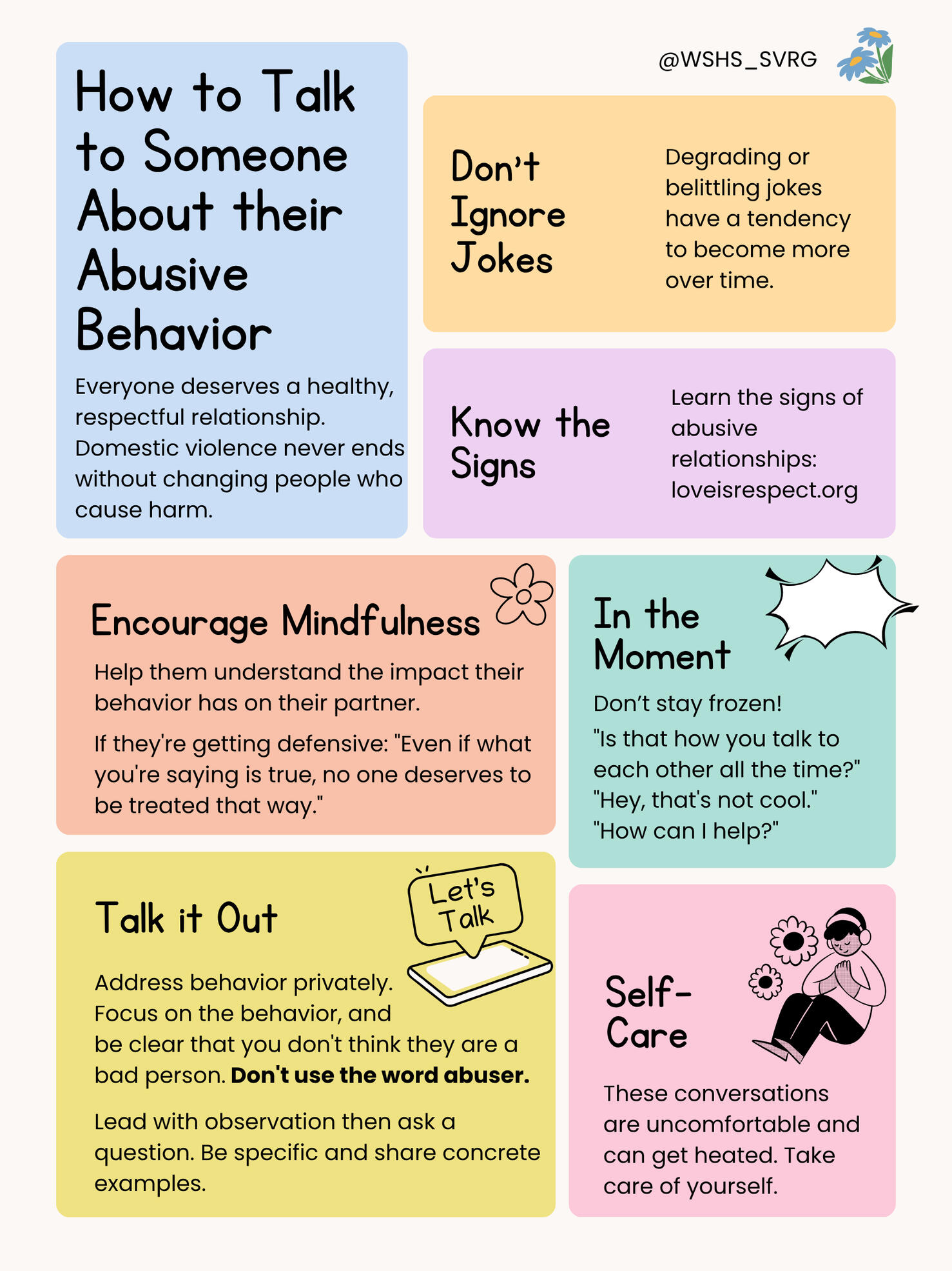 WSHS SVRG - How to Respond to a Disclosure Poster